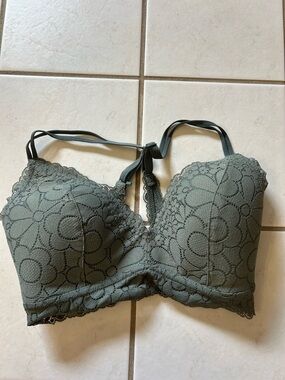 aerie Olive Lace Floral Padded Bralette